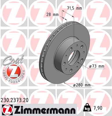 Disc frana ZIMMERMANN 230.2373.20