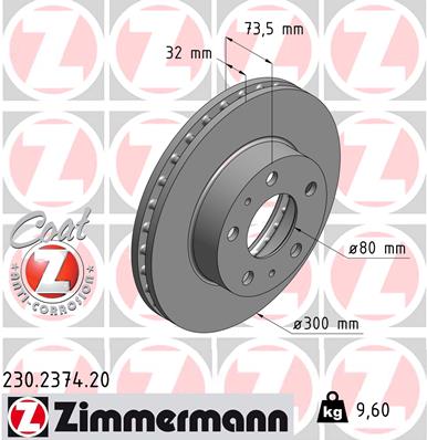 Disc frana ZIMMERMANN 230.2374.20