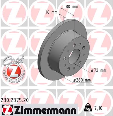 Disc frana ZIMMERMANN 230.2375.20