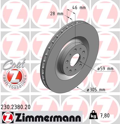 Disc frana ZIMMERMANN 230.2380.20