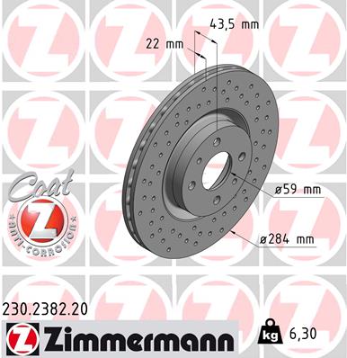 Disc frana ZIMMERMANN 230.2382.20