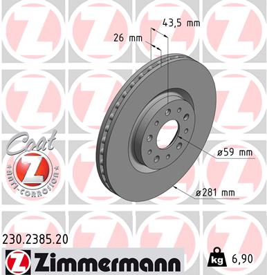 Disc frana ZIMMERMANN 230.2385.20