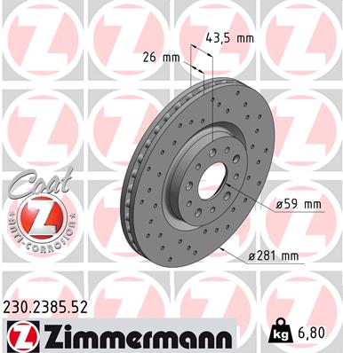 Disc frana ZIMMERMANN 230.2385.52