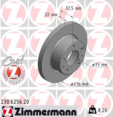 Disc frana ZIMMERMANN 230.6256.20