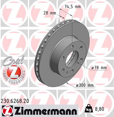Disc frana ZIMMERMANN 230.6268.20