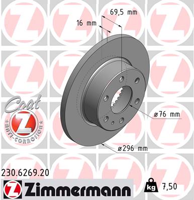 Disc frana ZIMMERMANN 230.6269.20