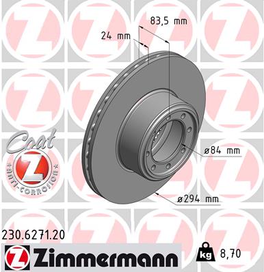 Disc frana ZIMMERMANN 230.6271.20