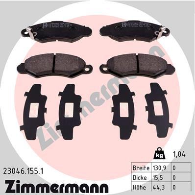 Placute frana ZIMMERMANN 23046.155.1
