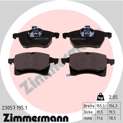 Placute frana ZIMMERMANN 23057.195.1