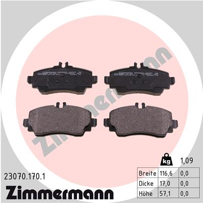 Placute frana ZIMMERMANN 23070.170.1