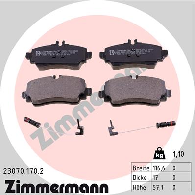 Placute frana ZIMMERMANN 23070.170.2