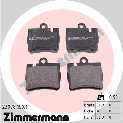 Placute frana ZIMMERMANN 23078.160.1
