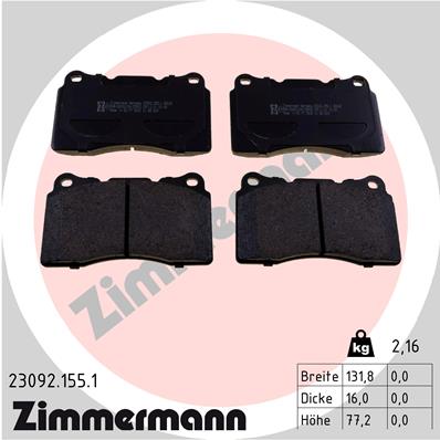 Placute frana ZIMMERMANN 23092.155.1