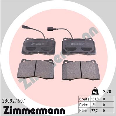 Placute frana ZIMMERMANN 23092.160.1