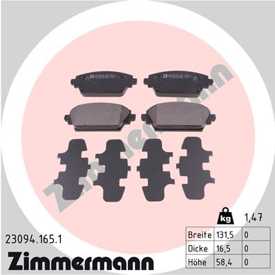 Placute frana ZIMMERMANN 23094.165.1