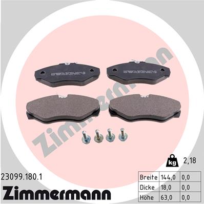 Placute frana ZIMMERMANN 23099.180.1