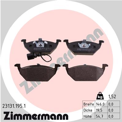 Placute frana ZIMMERMANN 23131.195.1