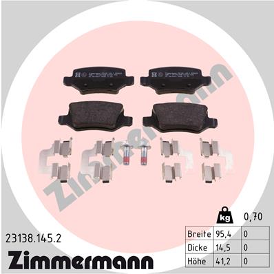 Placute frana ZIMMERMANN 23138.145.2
