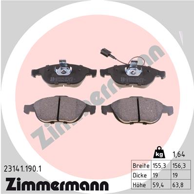 Placute frana ZIMMERMANN 23141.190.1