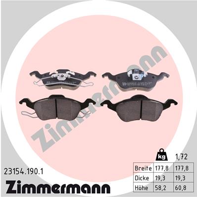 Placute frana ZIMMERMANN 23154.190.1