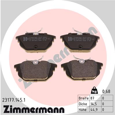 Placute frana ZIMMERMANN 23177.145.1