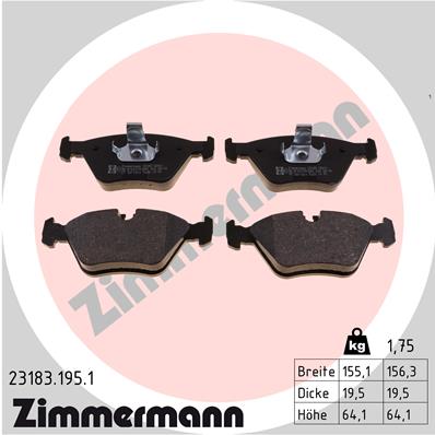 Placute frana ZIMMERMANN 23183.195.1