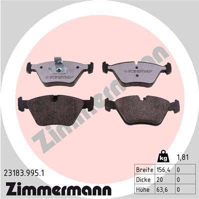 Placute frana ZIMMERMANN 23183.995.1