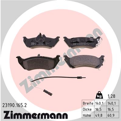 Placute frana ZIMMERMANN 23190.165.2