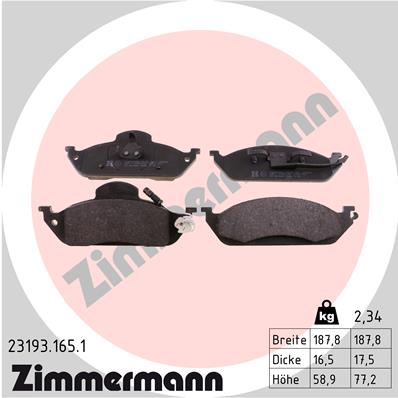 Placute frana ZIMMERMANN 23193.165.1