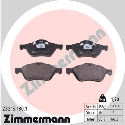 Placute frana ZIMMERMANN 23215.180.1