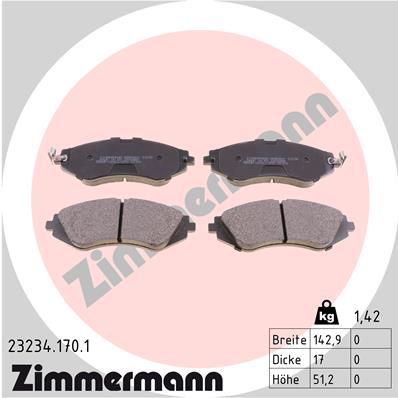 Placute frana ZIMMERMANN 23234.170.1
