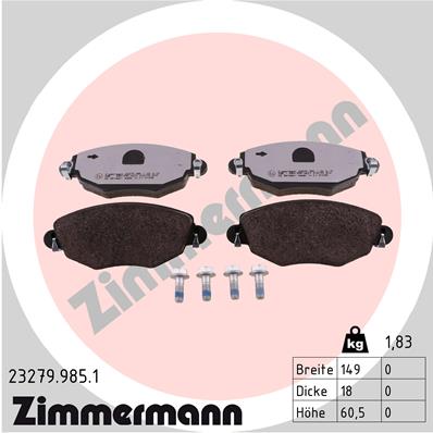 Placute frana ZIMMERMANN 23279.985.1