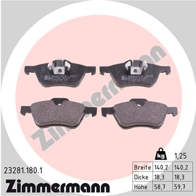 Placute frana ZIMMERMANN 23281.180.1