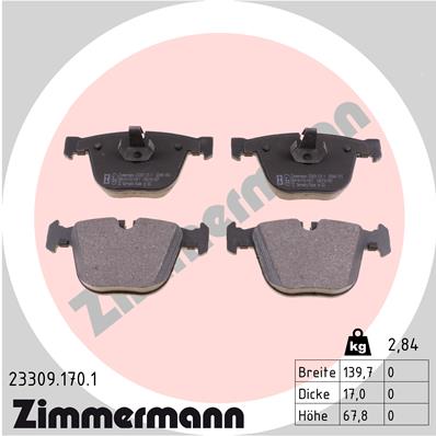 Placute frana ZIMMERMANN 23309.170.1
