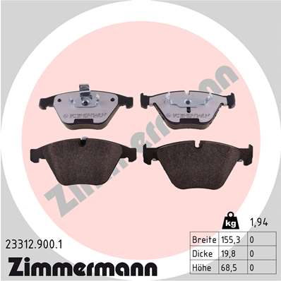 Placute frana ZIMMERMANN 23312.900.1