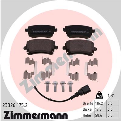 Placute frana ZIMMERMANN 23326.175.2