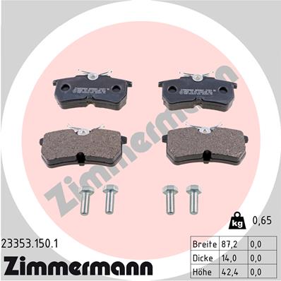 Placute frana ZIMMERMANN 23353.150.1