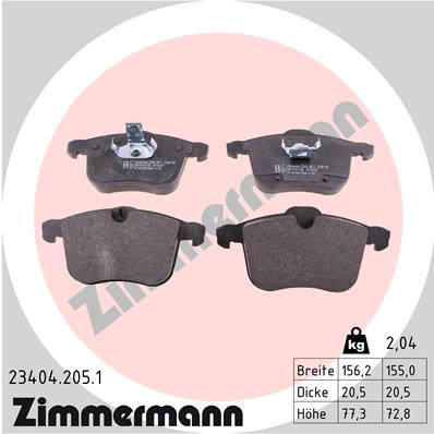Placute frana ZIMMERMANN 23404.205.1