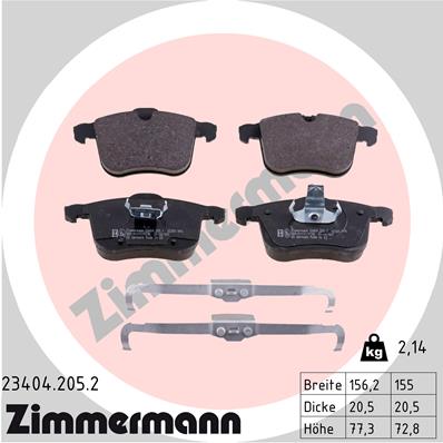 Placute frana ZIMMERMANN 23404.205.2
