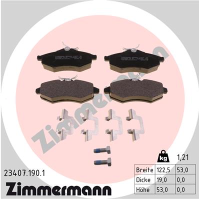 Placute frana ZIMMERMANN 23407.190.1