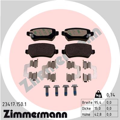 Placute frana ZIMMERMANN 23417.150.1
