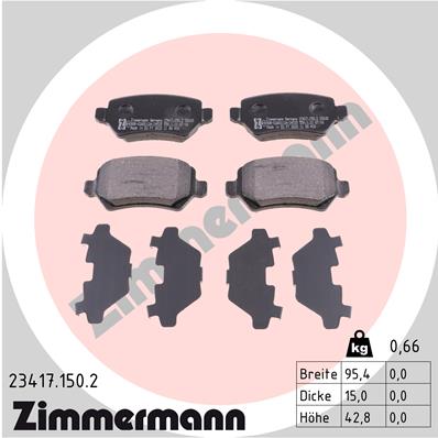Placute frana ZIMMERMANN 23417.150.2