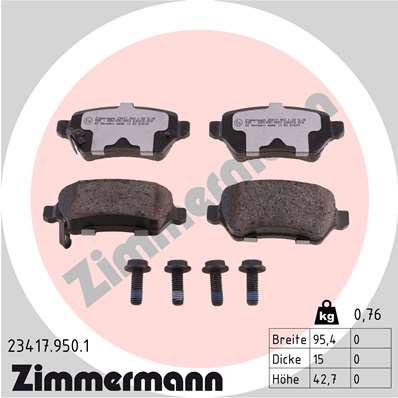 Placute frana ZIMMERMANN 23417.950.1