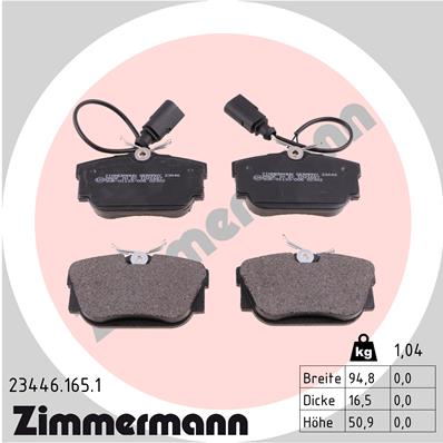 Placute frana ZIMMERMANN 23446.165.1