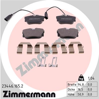 Placute frana ZIMMERMANN 23446.165.2