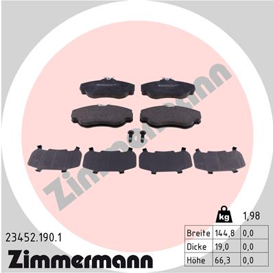 Placute frana ZIMMERMANN 23452.190.1