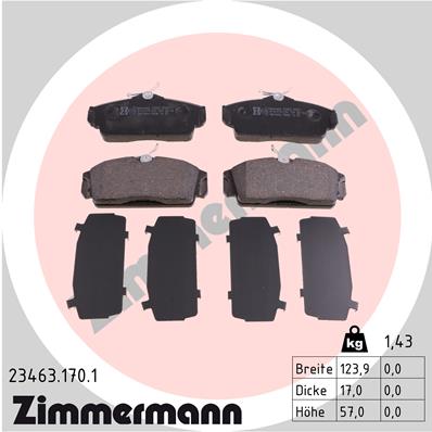 Placute frana ZIMMERMANN 23463.170.1