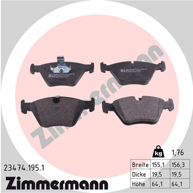 Placute frana ZIMMERMANN 23474.195.1