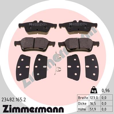 Placute frana ZIMMERMANN 23482.165.2