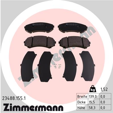 Placute frana ZIMMERMANN 23488.155.1